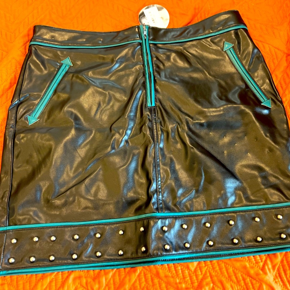 Faux leather skirt